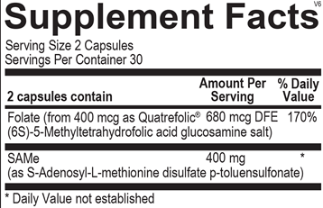 Ortho Molecular SAMe 400 mg