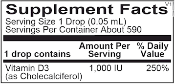 Ortho Molecular Vitamin D3 Liquid 1000IU