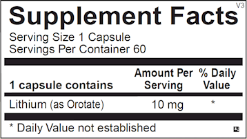 Ortho Molecular Lithium Orotate 10mg